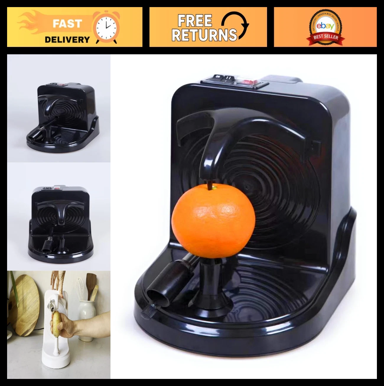 Automatic Electric Fruit Peeler - Durable Stainless Steel, Easy to Use, Versatil