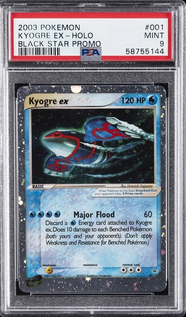 2003 POKEMON BLACK STAR PROMO #001 KYOGRE EX-HOLO PSA 9