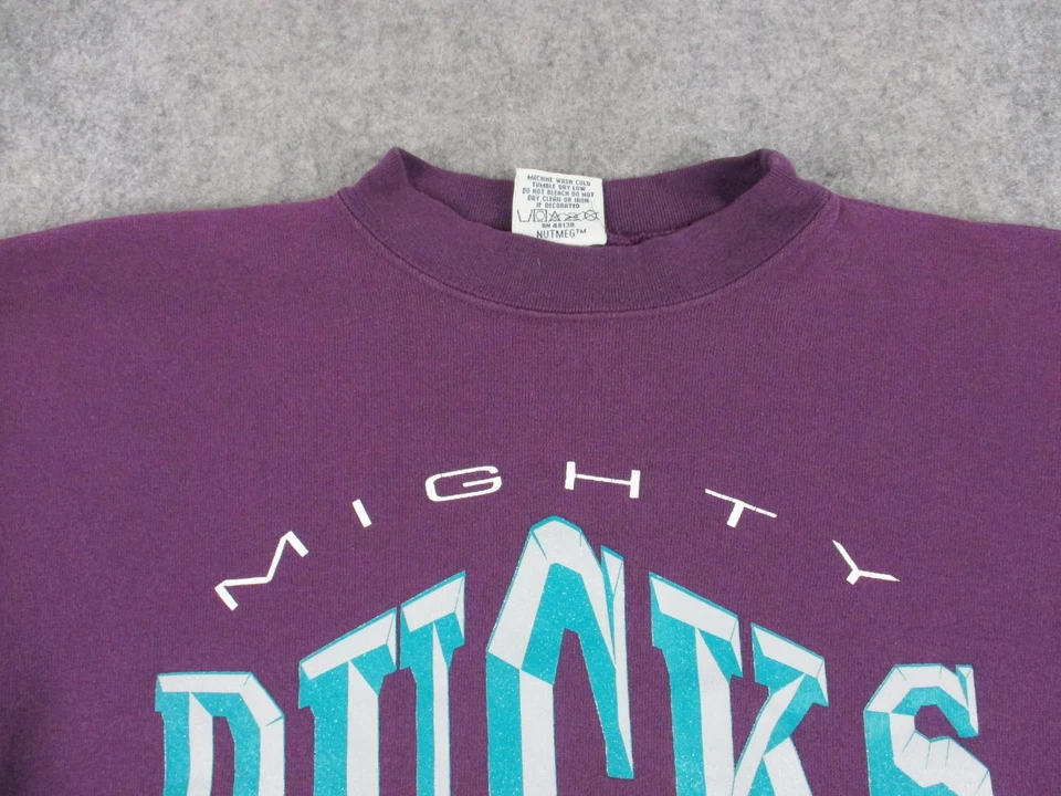 Moletom feminino vintage Mighty Ducks of Anaheim XL roxo NHL hóquei cropped anos 90 - Imagem 2 de 4