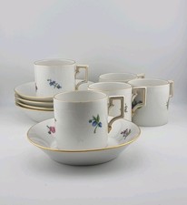 Seltene KPM-Berlin Konische Kaffeetasse Höhe 6 cm Streublume Mokkatasse 2-teilig