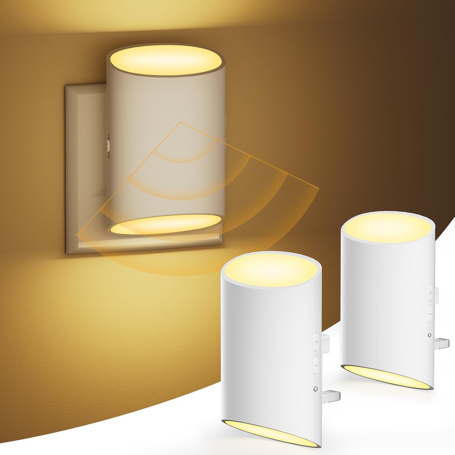 Night Light Plug in Wall with Motion Sensor and Dusk to Dawn Sensor, 7 Adjustab