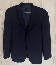 Hugo Boss 40R Blazer Sport Coat Navy Blue Wool Suit Jacket Reda Italy Super 110
