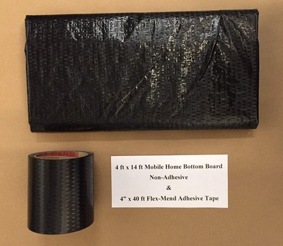 Mobile Home RV Flex Mend Belly Bottom Repair Kit-Fix Holes & Rips 48'' x 14'... 