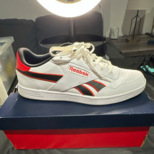 Reebok Court Advance Low Top Lace-Up Leather Sneakers White/Black/Vector Red