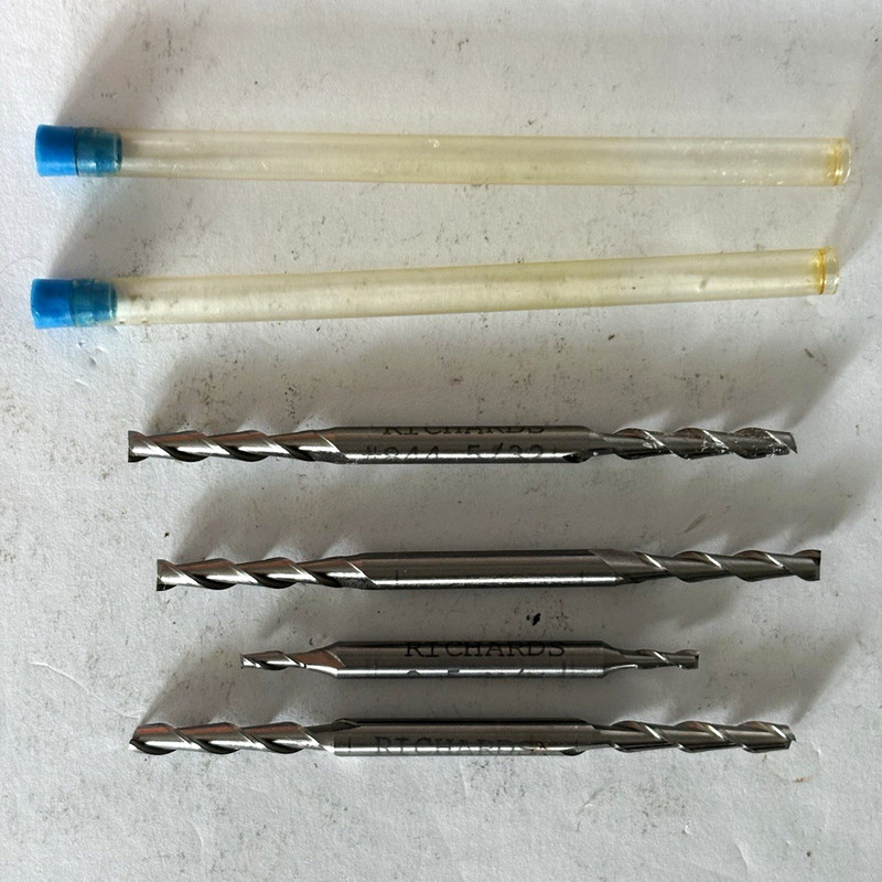 Richards HSS Double End End Mill Lot of 4 USA 5/32 2.5mm #844 Machinist