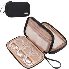 NISHEL Travel Cord Organizer Case, Double Layers Tech Electronic Bag