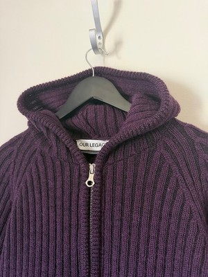 OUR LEGACY パープル セーター 46 Our Legacy Level Hooded Sweater - Size 46 - Violet Stipe Isles