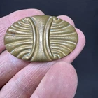 Small Original Antique Brass Lead Filled Sash Buckle
