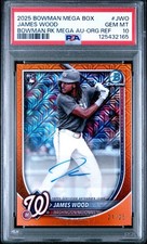 JAMES WOOD 2025 Bowman Chrome Mega Box Auto Orange Refractor /25. PSA 10!!