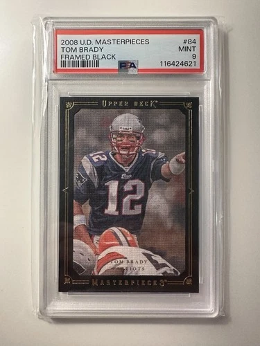 2008 Upper Deck Masterpieces Tom Brady Framed Black #84 PSA 9 Patriots