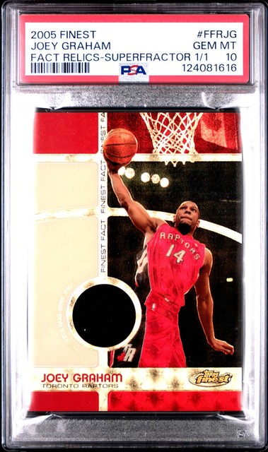 2005 FINEST FACT RELICS SUPERFRACTOR 1/1 #FFRJG JOEY GRAHAM ROOKIE RC 1/1 PSA 10