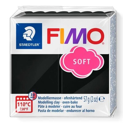 Fimo Soft schwarz 57 Gramm  Knet- & Modelliermaterial