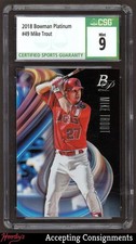 2018 Bowman Platinum #49 Mike Trout CSG 9 MINT ANGELS
