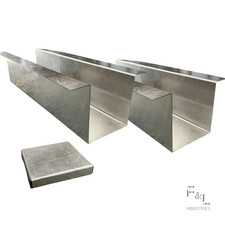 F&L Heavy-Duty Raw Galvanized Metal Line Cover Set for AC & Heat Pump–Unpainted