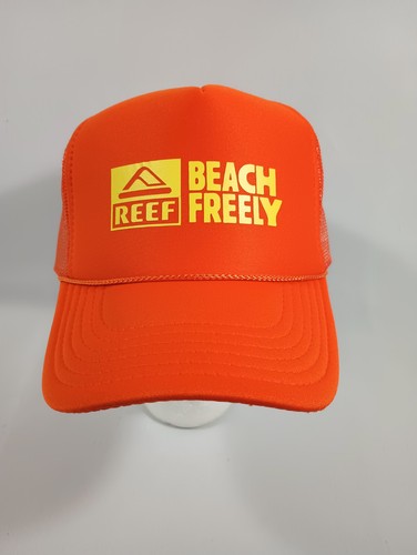 Reef Beach Freely Orange Trucker Snapback Rope Mesh Hat Otto FAST Shipping - Picture 2 of 11