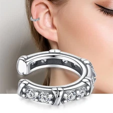 PANDACH 925 Sterling Silver Ear Cuff Cartilage Non Pierced Earring For Women Men