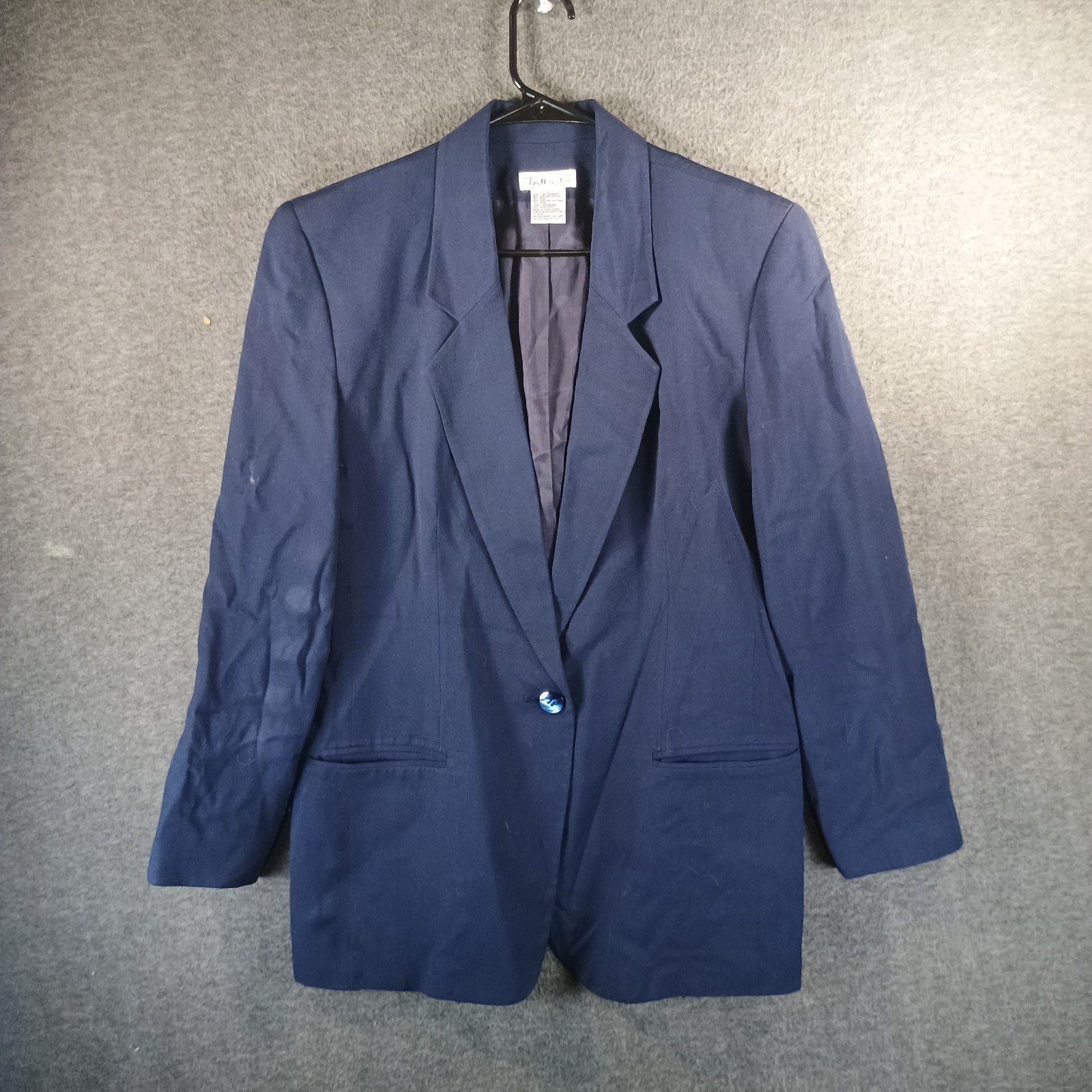 Talbots Blazer Women 12 Aberdeen Navy Knit Preppy Dark Acade