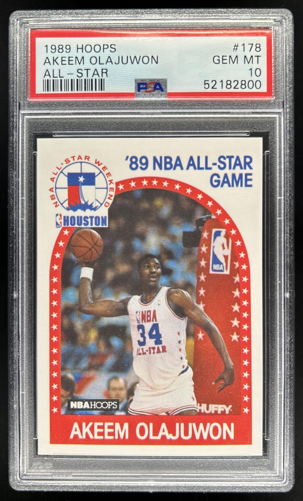 1989-90 Hoops All-Star Panels Perforated Akeem Olajuwon #178 Rockets PSA 10