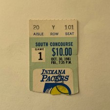 Herb Williams / Roger Burkman NBA debut ticket 10/30/1981 Very Good - Excellent