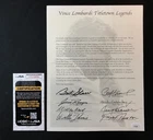 B.Starr/P. Hornung/Etc SIGNED x8 Stat Sheet JSA AUTOS Titletown Legends HOFers!