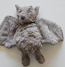 READ Jellycat Bashful Bat 10" Grey Plush Retired Authentic Matted Fur