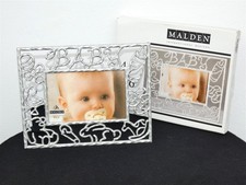Malden International Design Nursery Baby Photo Frame 4"x6" Silver Tone NEW