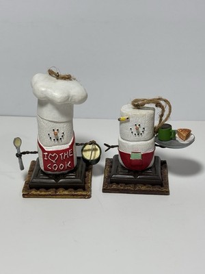 S'mores Original Ornaments Lot/2 Waiter I Love Cook Midwest Seasons Cannon Falls