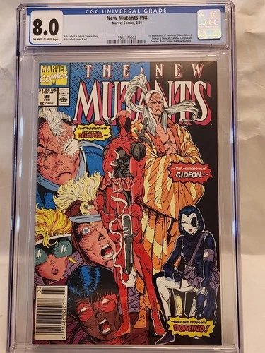 The New Mutants #98 Newsstand - 1st appearance of Deadpool - CGC Graded 8.0