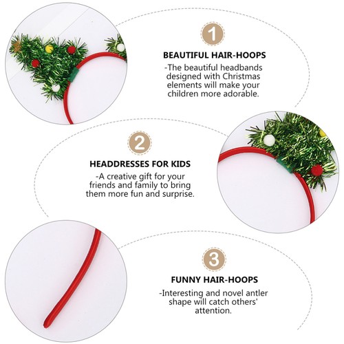 1pc Lovely Hair Creative Lovely Christmas Tree Shape Headdress Lovely Headband - Imagen 3 de 12