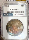 1884 0 Morgan  Dollar PCI Mint 65 Monster Toning Overse And Reverse