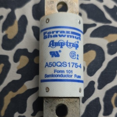 Ferraz Shawmut Amp-trap A50QS175-4 175A Fast-Acting Bolt-On Semiconductor Fuse