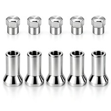 Chrome Valve Stem Caps Kit 5 Pieces Chrome Tire Valve Caps For Car Tires
