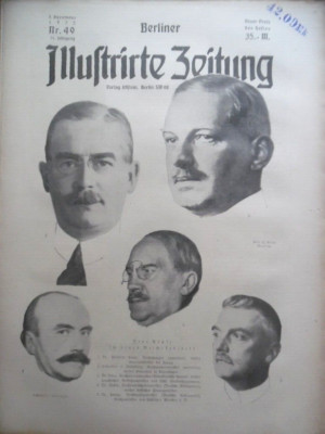 BERLINER ILLUSTRIRTE ZEITUNG 49 - 1922 Dr. Cuno Minister Wien Rheinhardt-Theater