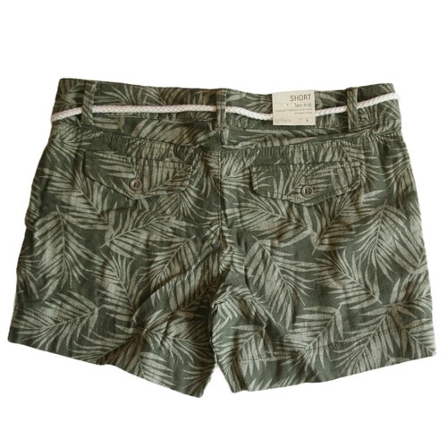Sonoma Shorts Women's Green Leaf Print Rope Belt Size 6 NWT - 第 2/4 張圖片