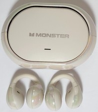 MONSTER Open Ear AC600 Headphones Earbuds Bluetooth Wireless White Tested