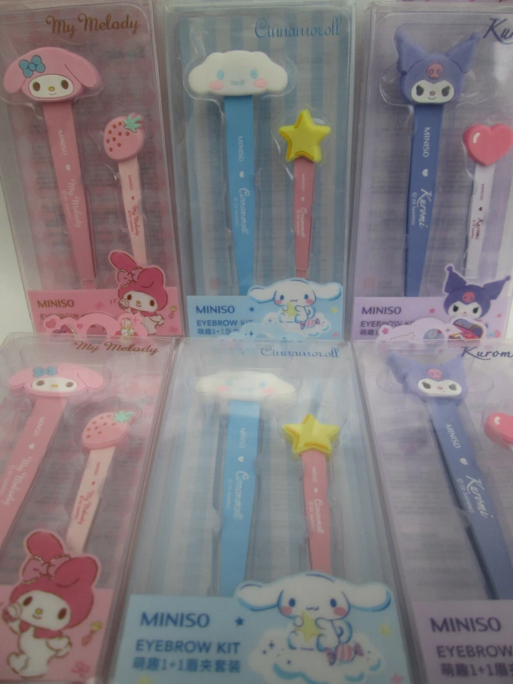 Sweet SANRIO Eyebrow Kit - 2 Pairs Tweezers - Cinnamoroll - Kuromi - My Melody