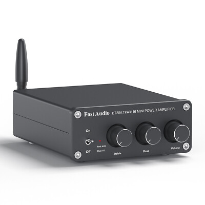 Fosi Audio BT20A Bluetooth 5.0 Stereo Audio 2.0CH Amplifier Receiver Mini Hi-Fi 