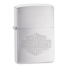 Zippo Harley Davidson Chrome Lighter With Engraved Logo, Item 200HD.H199, NIB