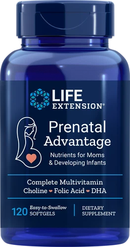 2 Bottles of Life Extension Prenatal Advantage - Folic Acid - 120 Softgels each - Picture 1 of 2