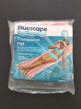 Bluescape Pink Transparent Mat W/Pillow Patch Inflatable Pool Float 5'6" 220lb