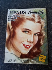 vtg WALTER T FOSTER how to Draw Heads from Life in charcoal crayon  pencil 18