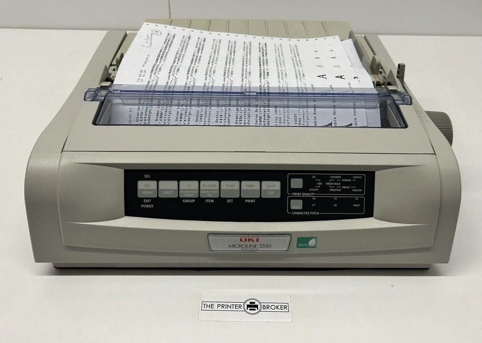Oki Microline 5590 Eco 24 Pin Dot Matrix Printer 01308803 - Image 2 of 4