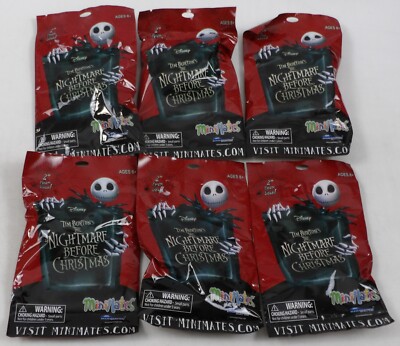 Nightmare Before Christmas MiniMates Blind Bag LOT OF (6) PACKS SEALED Series 1