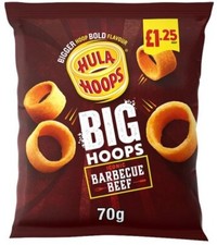 Hula Hoops Big Hoops Iconic Barbecue Beef Flavour 70g, Case of 20