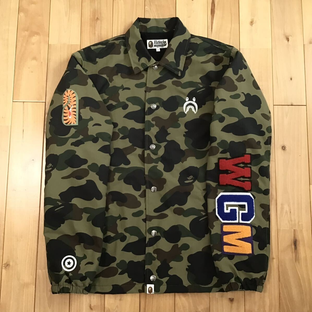 BAPE Shark coach jacket 1st camo green A Bathing Ape Size S BAPE Shark coach jacket 1st camo green A Bathing Ape Size S