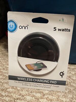 New! ONN Wireless Smartphone Charging Pad 5 Watt Charger iPhone Samsung Google