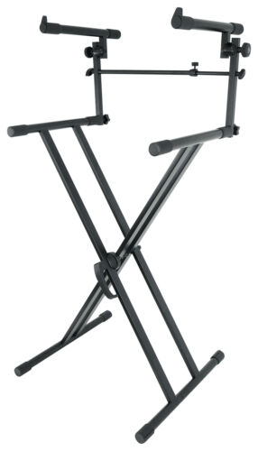 Rockville RKS42X X-Stand 2-Tier Keyboard Stand w/Quick Release Fits Kurzweil SP6 - Picture 1 of 11