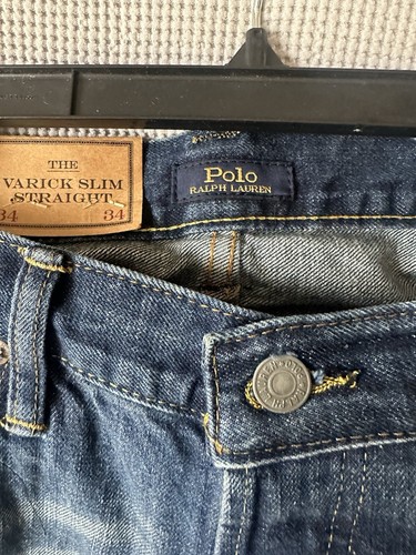 Ralph Lauren Polo Jeans Mens 34x34 Varick Yellow Side Striped Button Fly - Bild 9 von 9