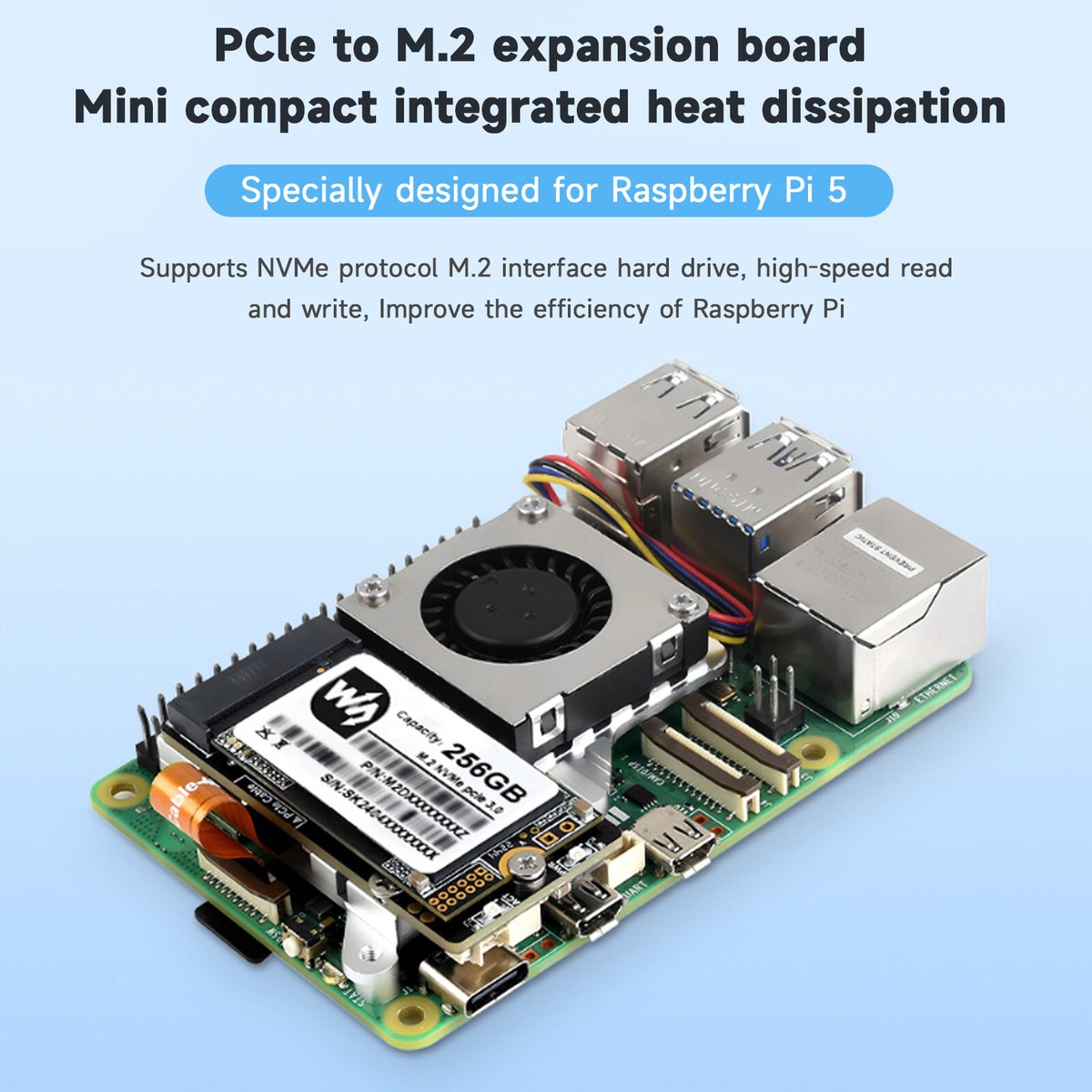 Raspberry Pi PCIe to Adapter Board Nvme Hard Disk Protocol