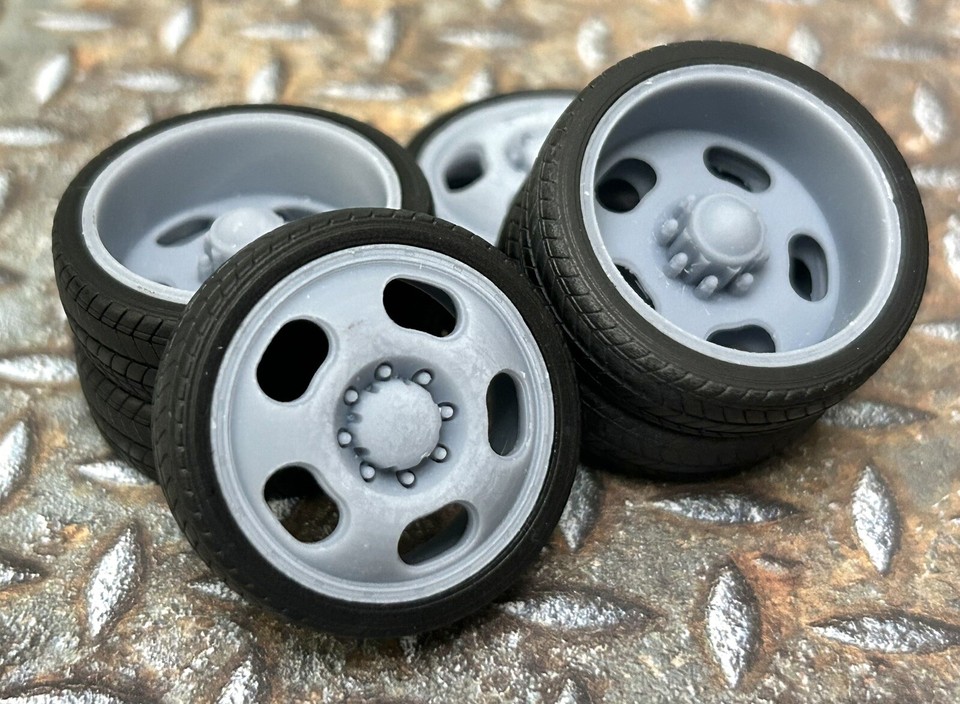1/24 Scale Resin "Horizon" Dually Wheels & Low Profile Tires For Model Trucks